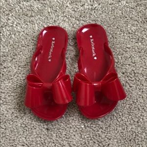 Red jelly sandals